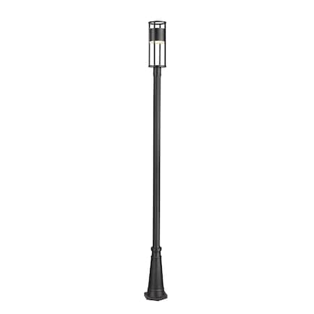 Z-Lite Luca Outdoor Post Mounted Fixture, 1-Light, 10 In.W x 115.75 In.H, Black/Etched 517PHM-519P-BK-LED